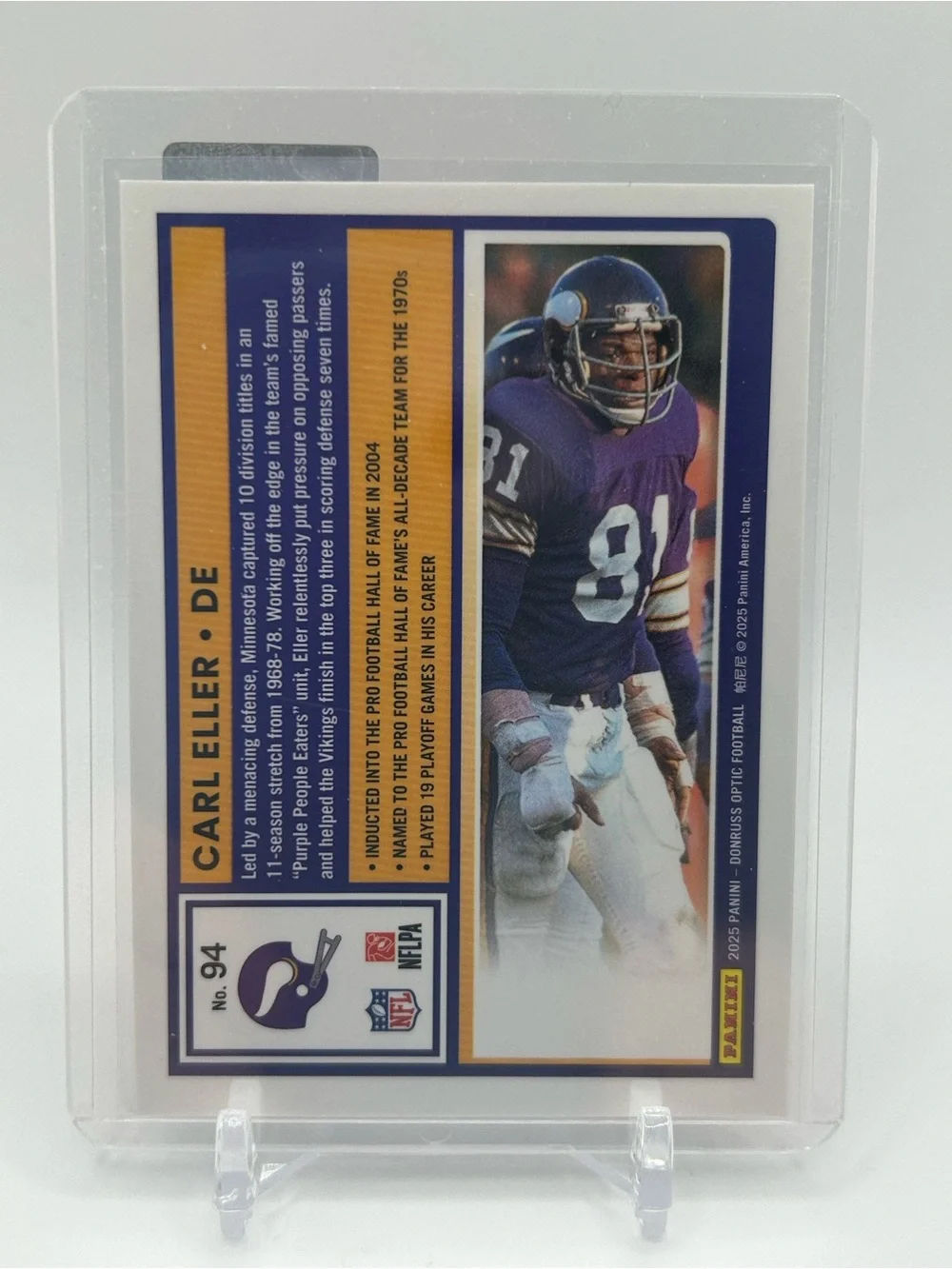 Carl Eller Minnesota Vikings Football Trading Card 🏈